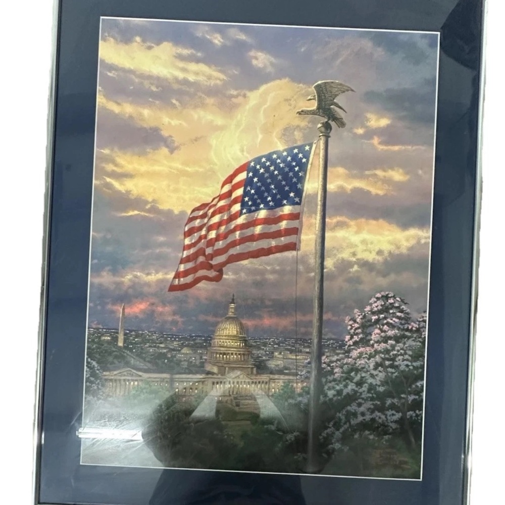 Thomas Kinkade Original American Flag Capitol Art